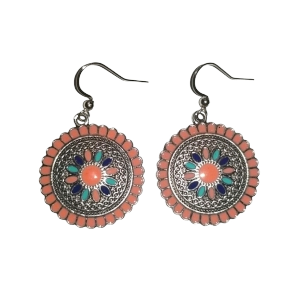 Boho Mandala Earrings (orange)